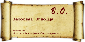 Babocsai Orsolya névjegykártya